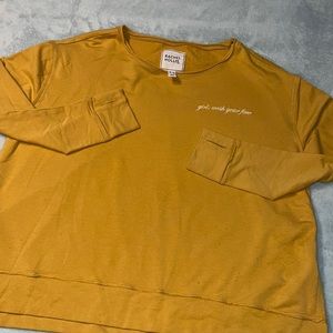 EUC Rachel Hollis top, size S embroidered with “girl, wash your face”